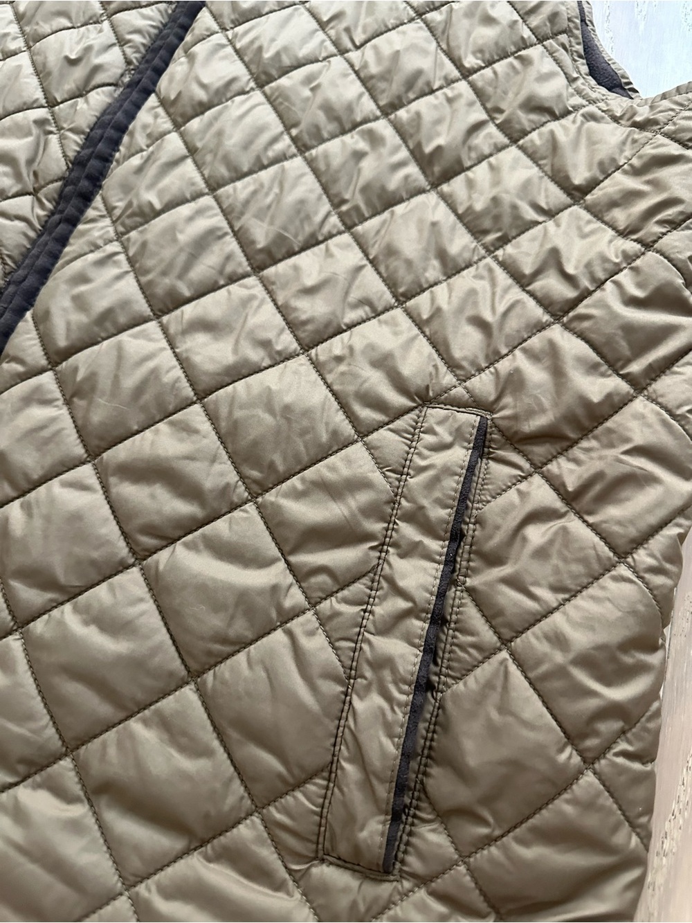 Peter Millar Essex Quilted Vest Men’s XL Olive Fleece Lined Windproof Full Zip - Picture 3 of 9